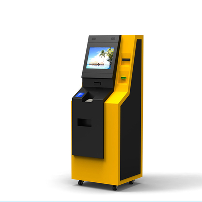 Assoalho livre do quiosque terminal da máquina do NCR da impressora do serviço do auto do tela táctil que está a máquina cripto do ATM