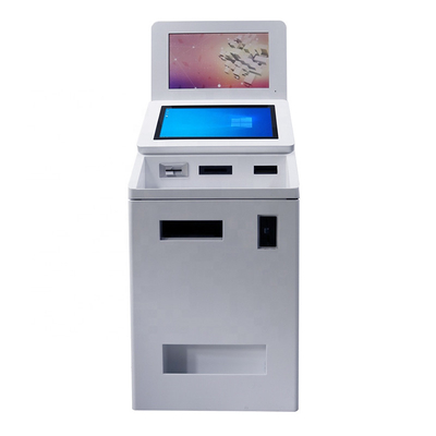 Leitor de cartão duplo Cash do varredor do tamanho da tela QR e máquina distribuidora do quiosque do ATM do pagamento do serviço do auto da moeda