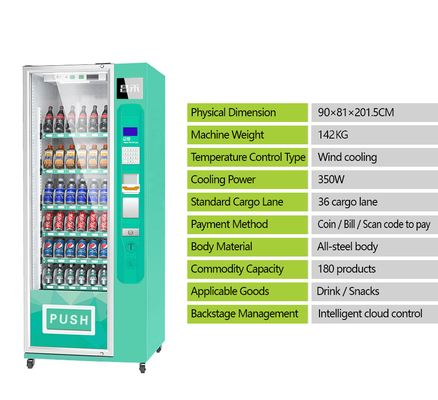 Pagamento frio do dinheiro e da moeda do quiosque da máquina de venda automática de 32 bebidas da polegada para exterior