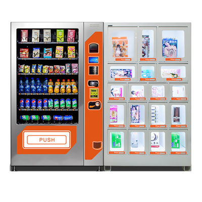 O petisco do serviço do auto bebe a máquina de venda automática combinado com grande capacidade dos cacifos