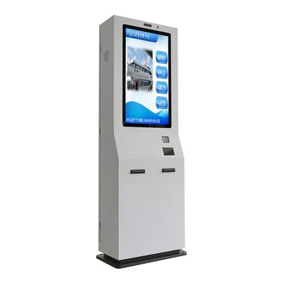 Fila que Ticketing a máquina do distribuidor do cartão de Self Payment Kiosk da impressora do recibo tela táctil de 32 polegadas