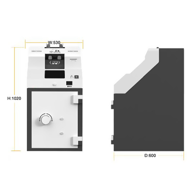 da máquina inteligente do depósito de dinheiro da estrutura de estrutura de 2mm cédulas rápidas de Vaulable