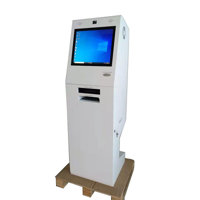 Assoalho que está a tela dupla do apoio da máquina do depósito de dinheiro do ósmio de Windows