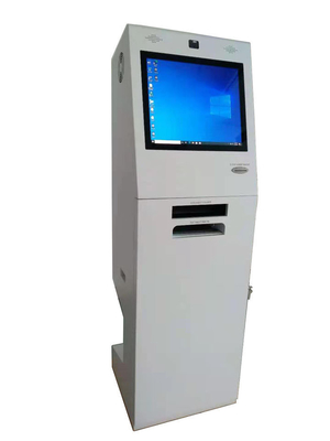 Assoalho que está a tela dupla do apoio da máquina do depósito de dinheiro do ósmio de Windows