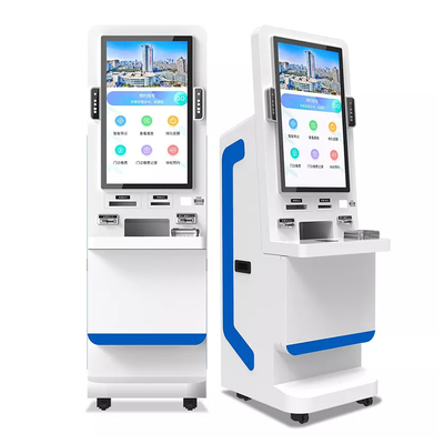 Quiosque de pagamento de autoatendimento com tela de 32" Terminal de reconhecimento facial com sistema de medição de temperatura