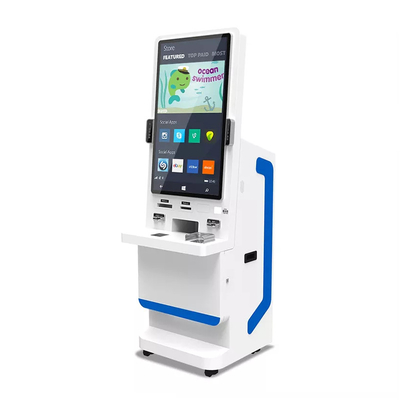 Quiosque de pagamento de autoatendimento com tela de 32" Terminal de reconhecimento facial com sistema de medição de temperatura