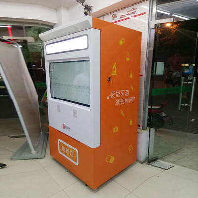 Cartão Swiping pedindo do sistema 24/7 do auto do quiosque da máquina de venda automática da farmácia