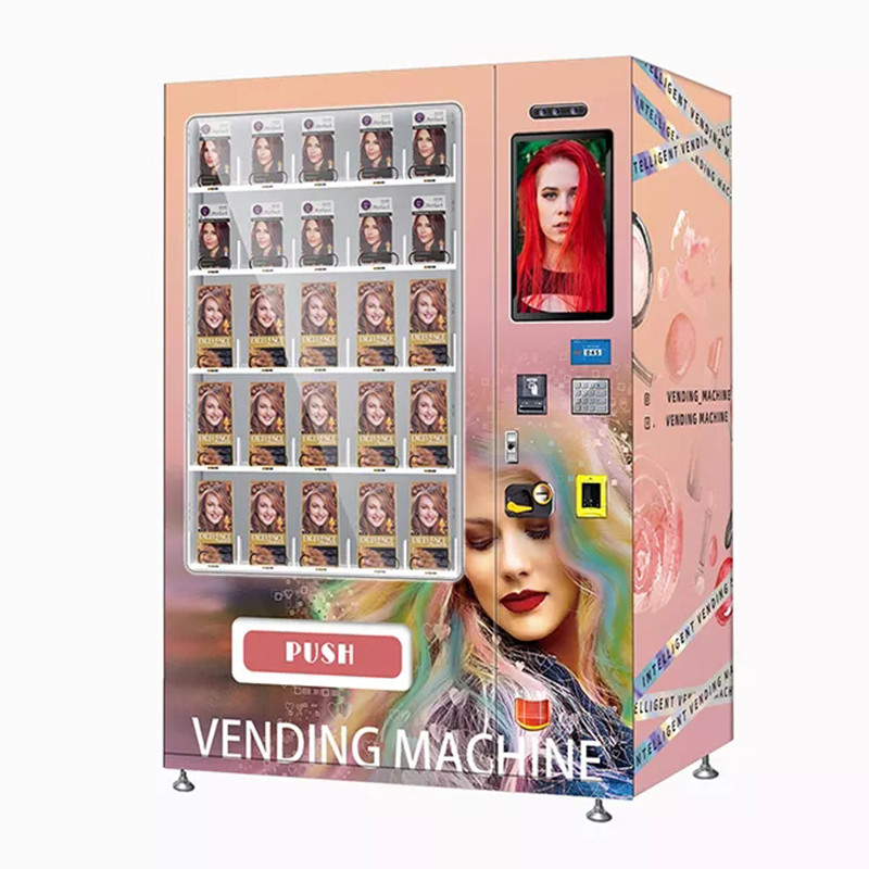 Máquina de venda automática Quiosco Batons de lábios Tinta de cabelo Produtos de cuidados de beleza 19 polegadas tela sensível ao toque